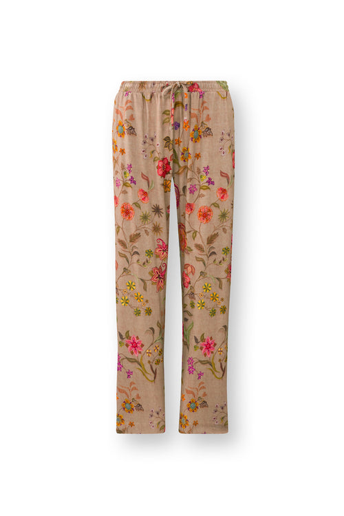 Pip Studio - Belin Pyjama Broek Dames - Coco Flower - Zand - M - vtwonen shop