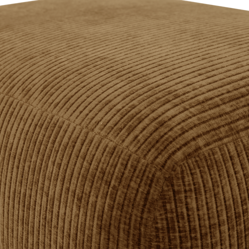 WOOOD poef Mojo Base - Ribstof - Honinggeel - 45x84x64