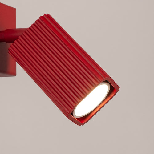 Sollux Lighting Wandlamp RAYO rood met schakelaar - 8x16x16cm