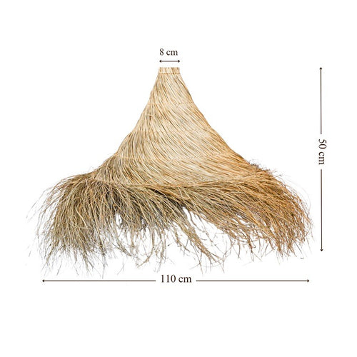 Grote Raffia Hanglamp Ø110 cm – Handgemaakte Boho Plafondlamp van Natuurlijk Gras – XL Natuurlijke Lamp voor Horeca, Woonkamer of Eettafel – Tropis... - vtwonen shop