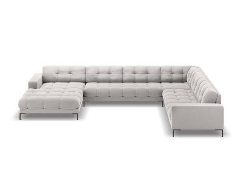 Cosmopolitan Design Panoramische hoekbank rechts Bali 7-zits, flueel, geld - 256x327x75cm