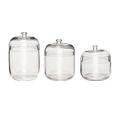 Hübsch opbergpotten Fill - glas - ø13xh15, ø13xh18, ø13xh20cm