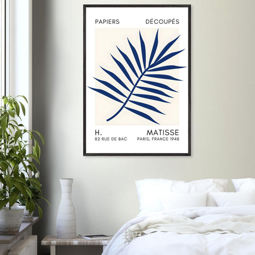 Artfulprints Poster Matisse – Floral reef navy blue II   - 30x40 cm - Blauw