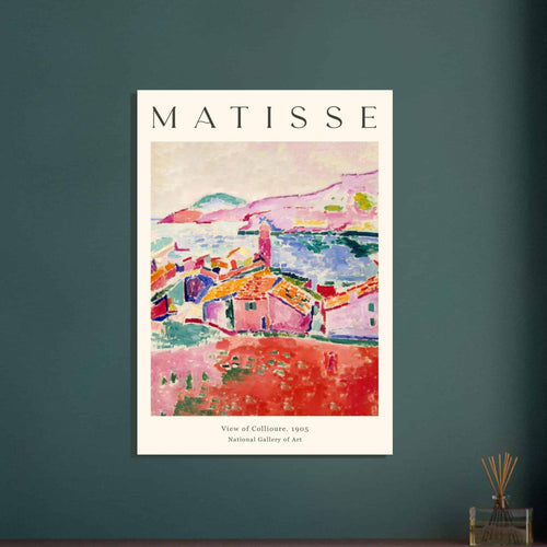 Artfulprints Poster met Lijst Matisse - View of Collioure 1905   - A4 21x29.7 cm - Meerkleurig
