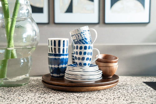 vtwonen - Painted Mok met oor - Serviesset van 4 - 275ml - vtwonen shop