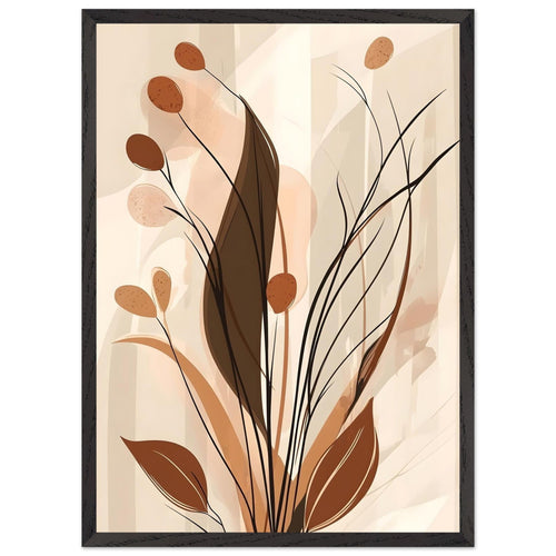 Artfulprints Poster met Lijst Boho – Autumn growth   - 50x70 cm - Bruin