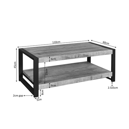 Starfurn Salontafel Britt - Rechthoekig Naturel Hout - 110x60x45cm