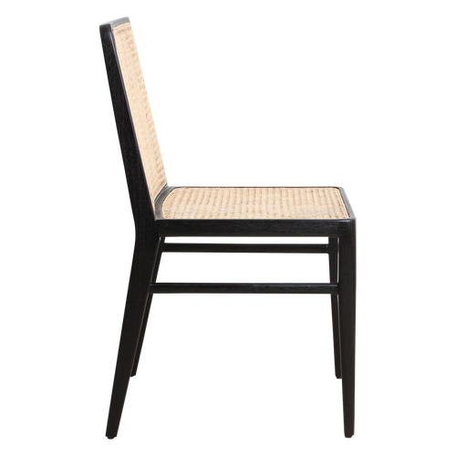 Raw materials eetkamerstoel Nova - zwart - teakhout - 44x53x86 cm - vtwonen shop