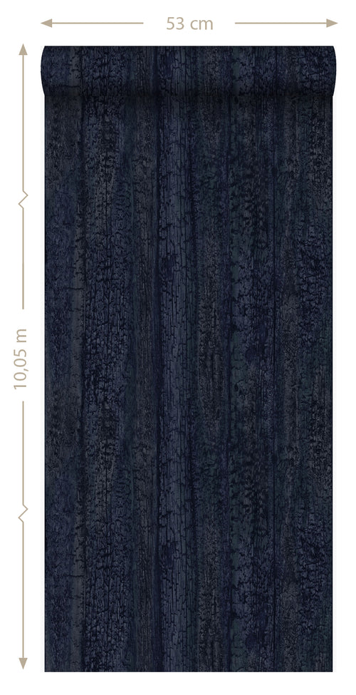 Origin Wallcoverings behang houtmotief donkerblauw - 53 cm x 10,05 m - 347532 - vtwonen shop