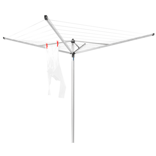 Brabantia Droogmolen Topspinner, 40 meter met metalen grondanker, doorsnede 45 mm 310744 - Metallic Grey