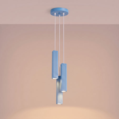 Sollux Lighting Hanglamp RAYO 3P azuurblauw - 20x20x108cm