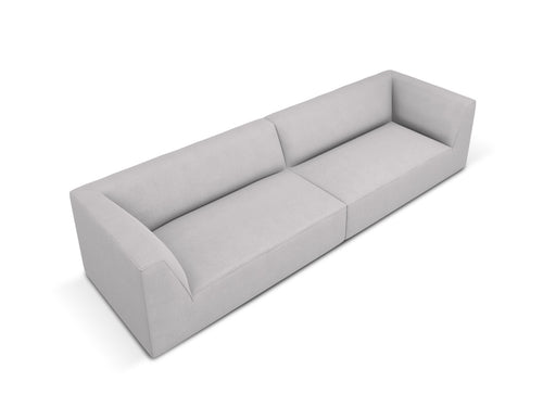 Micadoni Bank Ruby 4-zits, structurele stof, lichtgrijs - 93x302x69cm