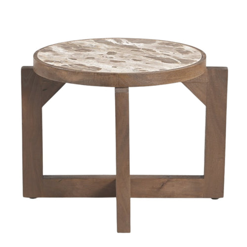 DÉJA Living Salontafel Juuka - Donkerbruin Marmer - Ø60cm