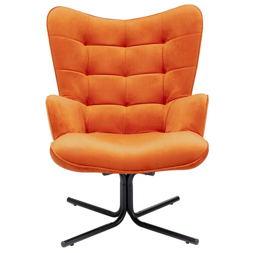 Kare Design Draaifauteuil Oscar fluweel oranje - vtwonen shop
