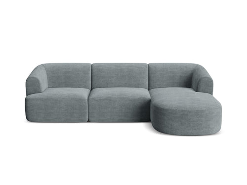 Cosmopolitan Design Modulaire hoekbank rechts Campi 4-zits, ribfluwelen donkergrijs - 156x256x70cm