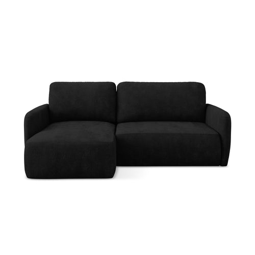 LaMiaSofa hoekbank links Corle - chenille stof - zwart - 207x148x86