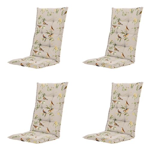 Madison tuinstoelkussen hoge rug Aria - beige - 123x50x5cm - set van 4
