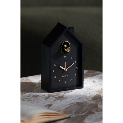 Karlsson wekker Modern Cuckoo Oro - zwart - 15x11.5x20cm - Vaderdag - Vaderdagcadeau - Vaderdag cadeautje voor hem
