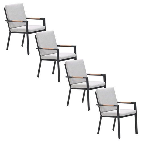 Garden Impressions Tuinstoel Kasper stapelbaar donker grijs - 4 stuks