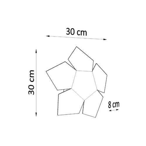 Sollux Lighting Wandlamp PENTA zwart - 30x30x8cm