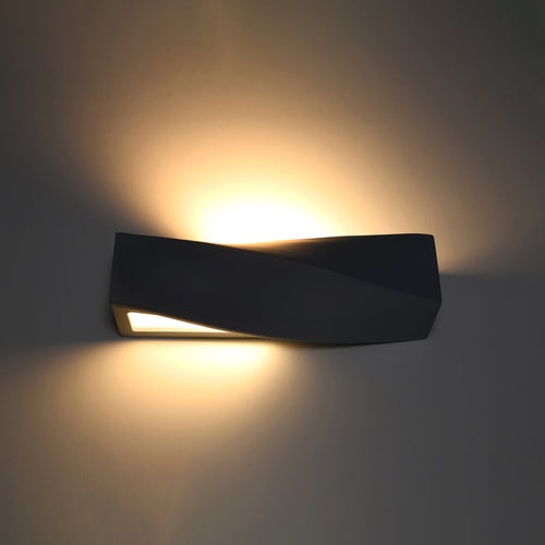 Sollux Lighting Wandlamp keramiek SIGMA zwart - 42x12x14cm