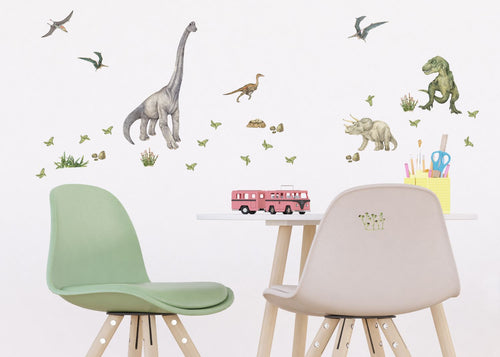 Sanders & Sanders muursticker dinosaurussen groen - 30 x 30 cm - 601333