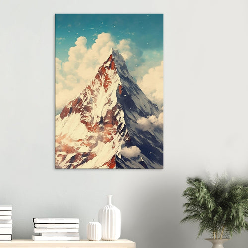 Artfulprints Canvas Top of the mountain canvas - 60x90 cm - Wit
