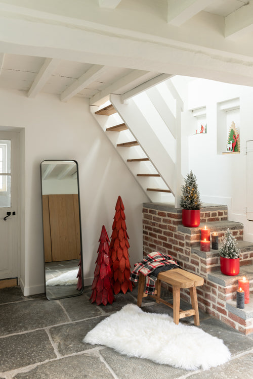 J-Line decoratie Kerstboom Stukken - hout - rood - large - vtwonen shop