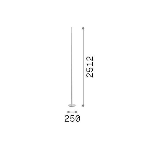Ideal Lux BLADE Geïntegreerde LED-vloerlamp in nikkelkleur, 1900lm, 3000K, dimbaar.