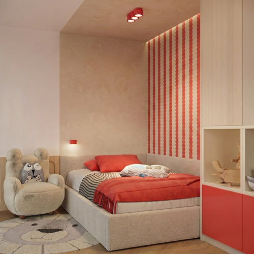 Sollux Lighting Wandlamp AURA rood Gx53 - 10x12x6cm