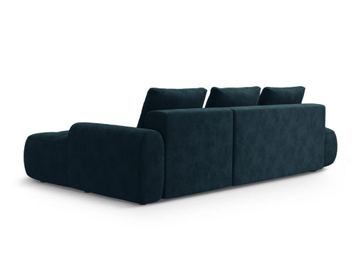 Cosmopolitan Design Converteerbare hoekbank rechts met opbergdoos Linz 3-zits, flueel diepe olie - 142x275x84cm