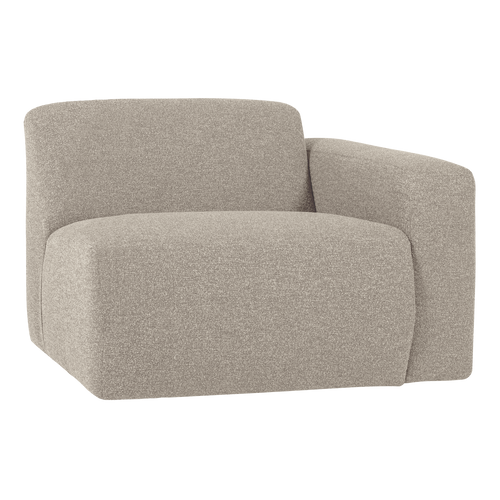 WOOOD 1-zits bank arm rechts Mojo Base - Bouclé - Beige - 74x105x97