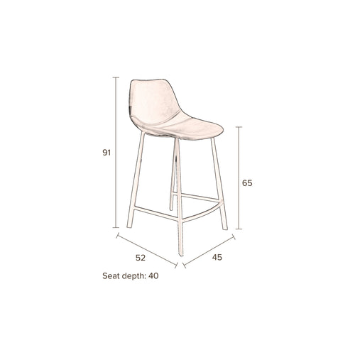 Dutchbone Franky Barkruk Zwart 65 cm - Set van 2 - vtwonen shop