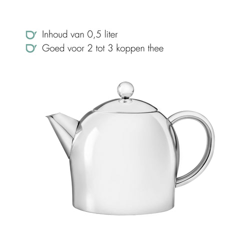Bredemeijer - Dubbelwandige theepot Minuet Santhee - 1,4 liter - RVS - Glans