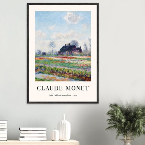 Artfulprints Poster met Lijst Claude Monet - Tulip fields at Sassenheim   - 70x100 cm - Meerkleurig