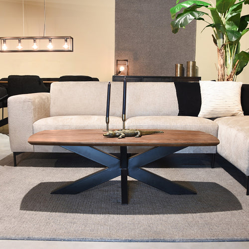 LABEL51 Salontafel Zane - Donkerbruin Mangohout - 120x56x40cm