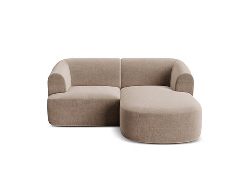 Cosmopolitan Design Modulaire hoekbank rechts Campi 3-zits, flueel donkerbeige - 156x180x70cm