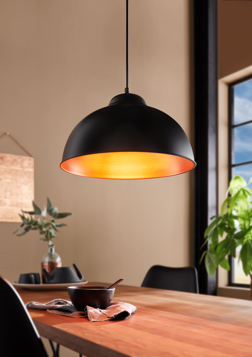 EGLO hanglamp Truro 2 - 1 lichts - ø370mm. - zwart, koper