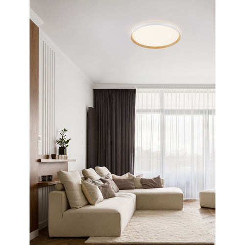 Nova Luce VOMOS Inbouw plafondlamp zandwit, hout, Triac dimbaar, LED 55W 4760lm 2700-3000-4000K CCT