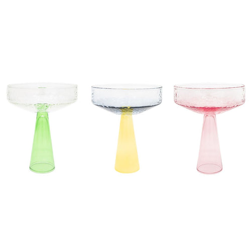 Brût Homeware Champagne Coupe geel, 2 sets van 2