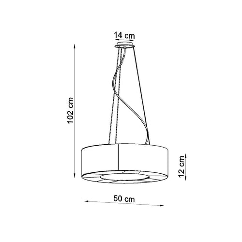 Sollux Lighting Kroonluchter SATURNO SLIM 50 zwart - 50x50x102cm