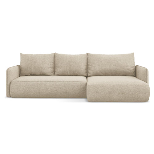 LaMiaSofa hoekbank rechts Palermo - chenille stof - donkerbeige - 240x148x86
