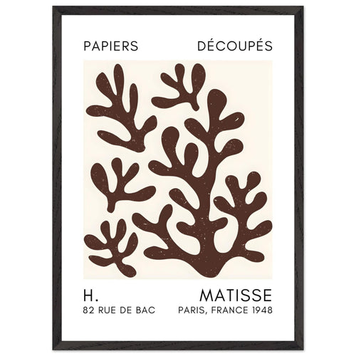 Artfulprints Poster met Lijst Matisse – Coral shadows brown   - 50x70 cm - Bruin