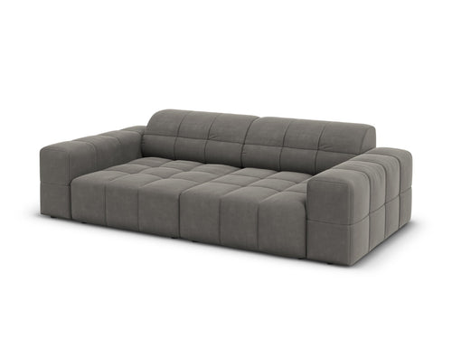 Cosmopolitan Design Bank Chicago 3-zits, flueel lichtgrijs - 102x212x78cm