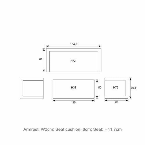 Tropea loungeset - 4-dlg - carbon black - rope donker grijs - vtwonen shop