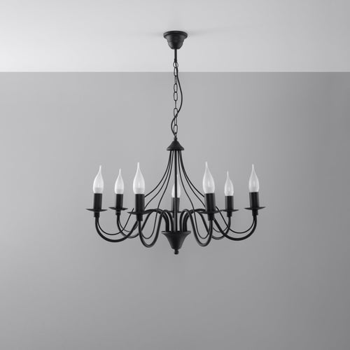 Sollux Lighting Kroonluchter MINERWA 7 zwart - 60x60x80cm