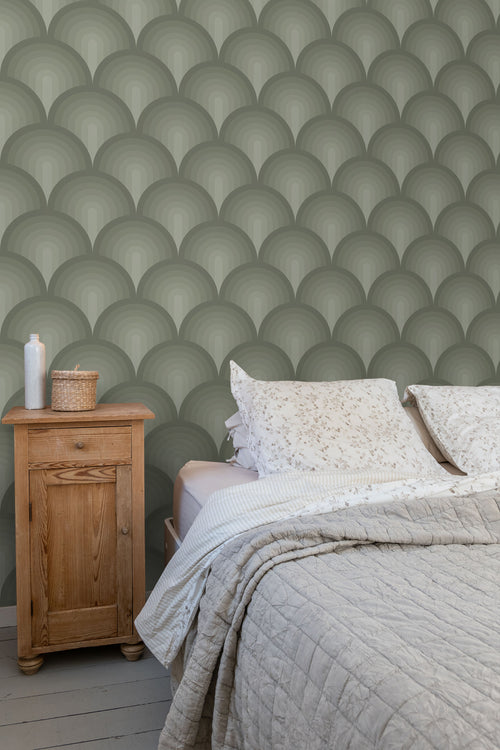 ESTAhome behang 3D-motief olijfgroen - 50 x 900 cm - 131121 - vtwonen shop