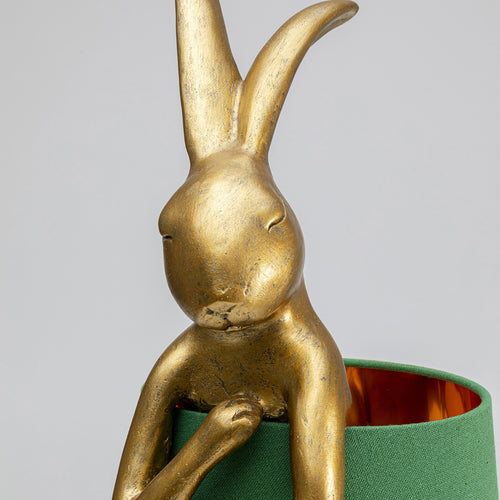Kare Design tafellamp Animal - konijn - 68cm - goud en groen