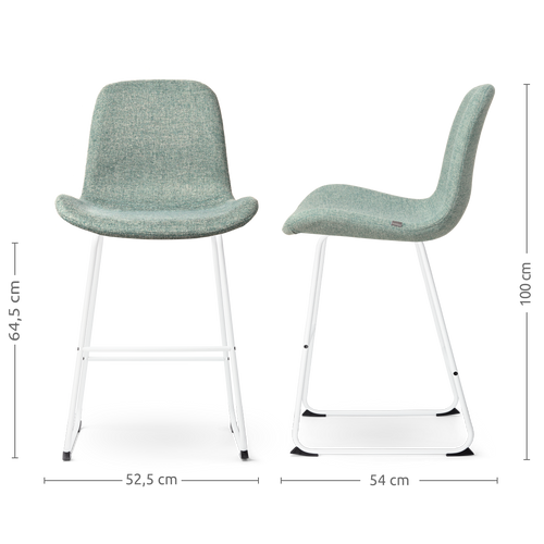 Nolon Nino-Fé Barkruk Zacht Groen - Wit Onderstel - 65 cm - vtwonen shop