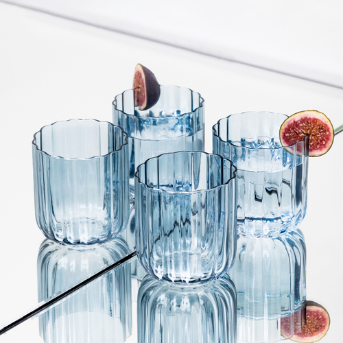 Brut Homeware Tumbler Gaia - set van 4 - blauw - vtwonen shop